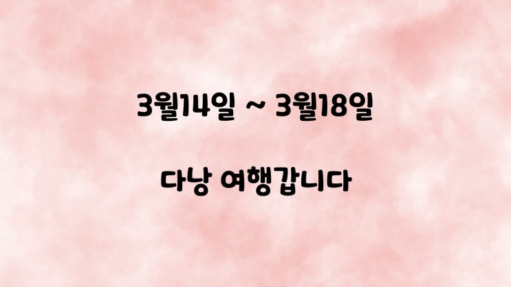  지금은 여행중️ (다낭으로 3박4일 떠납니당)