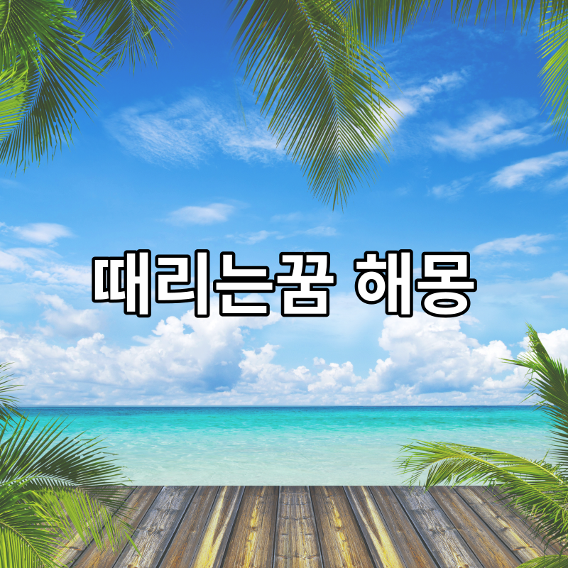 때리는꿈 뺨때리는 꿈 사람 때리는 꿈해몽 총정리