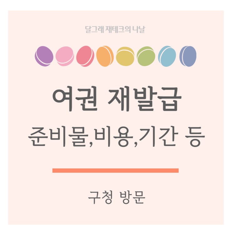  여권 재발급 준비물,비용,소요기간,알아둘 점 _구청 방문
