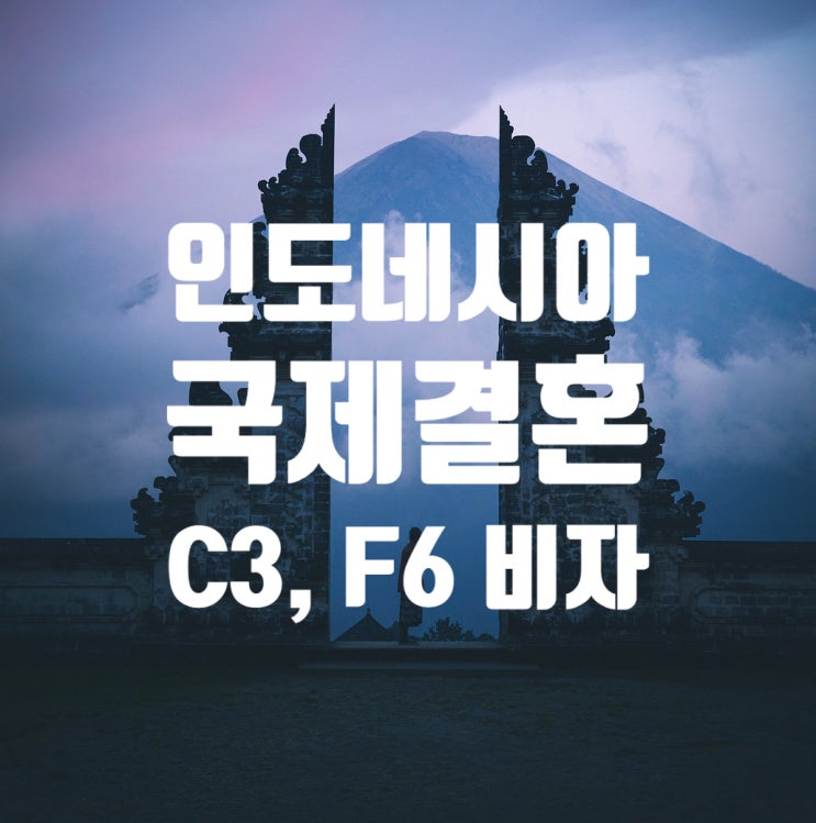 인도네시아국제결혼 C3비자 허가 F6 결혼비자_가족초청비자