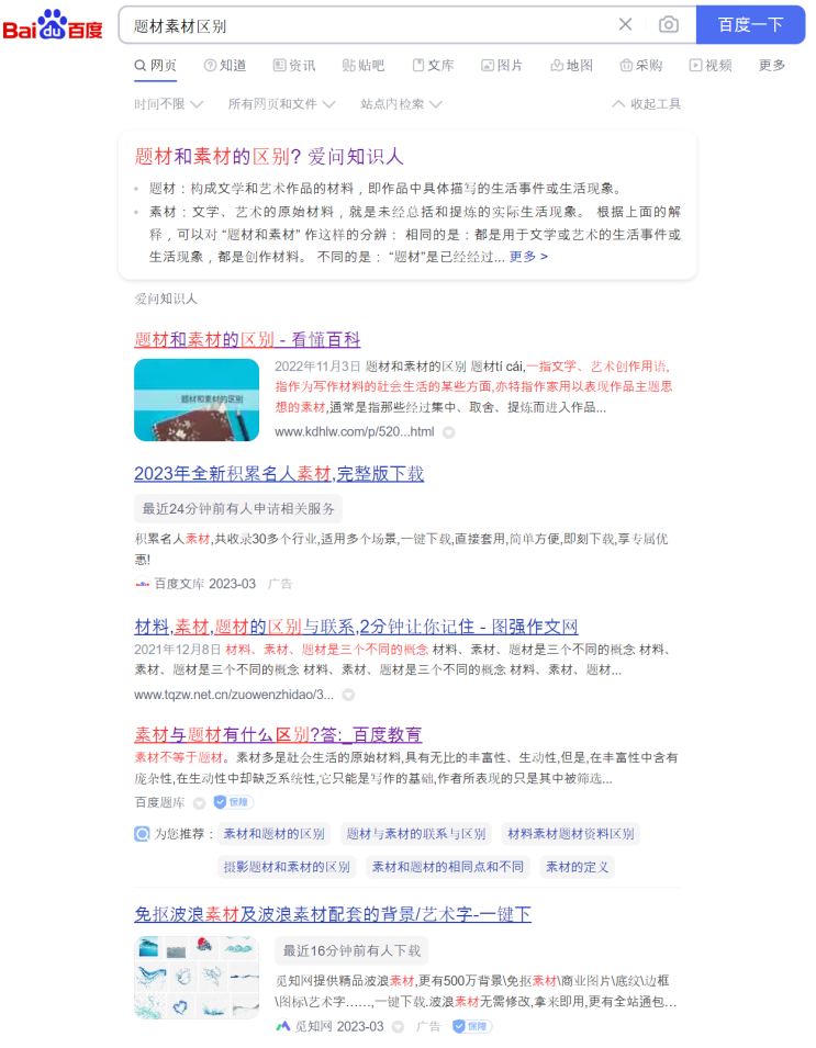  HSK6급 단어 素材 题材 차이점 분석