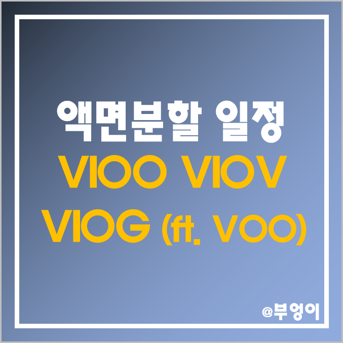 [액면분할 일정] 미국 소형주 뱅가드 ETF - VIOO, VIOV, VIOG 주가 및 배당 수익률 (ft. VOO)