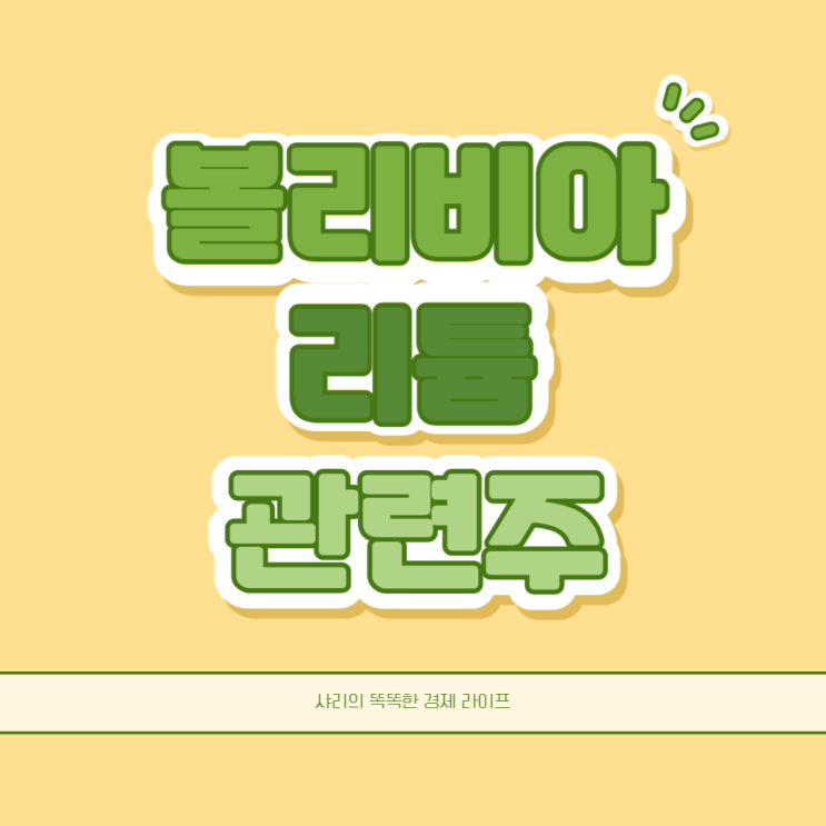  볼리비아 리튬 관련주 top 4 한번에 알아보자