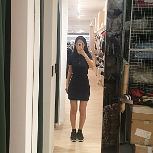 라코스테 피케원피스 슬림핏 34 32사이즈 네이비 블랙 핏 색상 비교