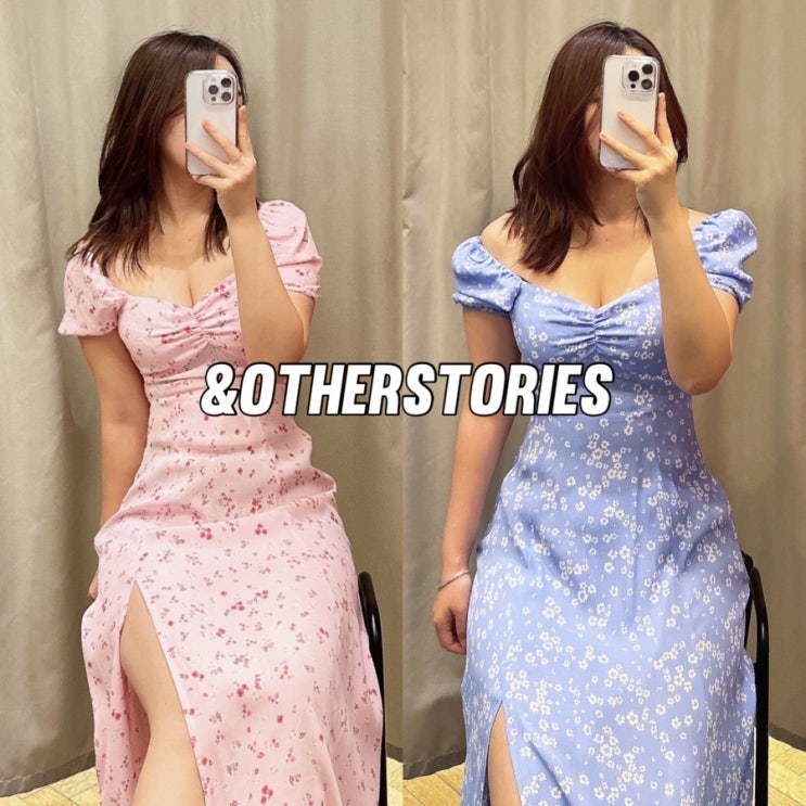  스파브랜드 앤아더스토리즈 꽃무늬 원피스 여행룩으로 굿