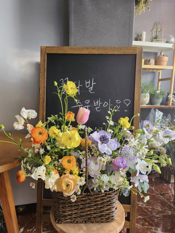 [대신동 꽃집 빌데플레르] 해운대 벡스코로 보내드린 전시회 축하 꽃바구니 (부산 서구 꽃배달)