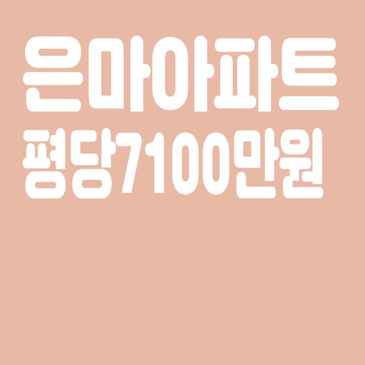  은마아파트 평당 7100만원 하향,기존7700만원에서,역대 최고 분양가 확정