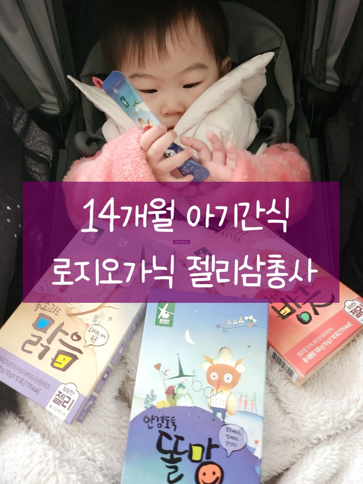  14개월 아기 간식 천연재료 로지오가닉 젤리 삼총사