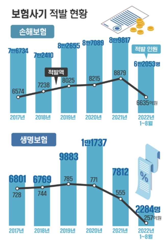 보험사기 피해액 1조 원 시대…보험사기 연루 의료인 처분 강화 필요 보험사기 피해액 1조 원 시대…보험사기 연루 의료인 처분 강화 필요