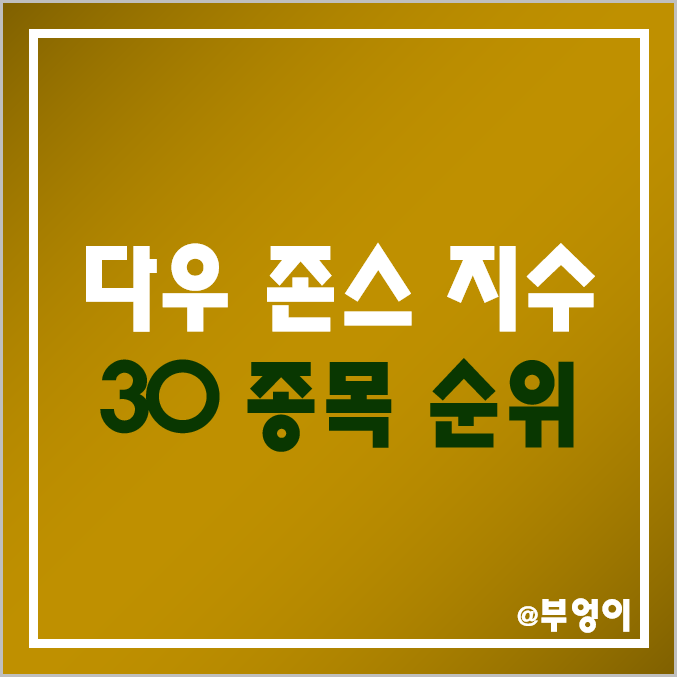 다우 존스 지수 포함 주식 종류 및 비교 : 미국 우량주 및 배당주 순위