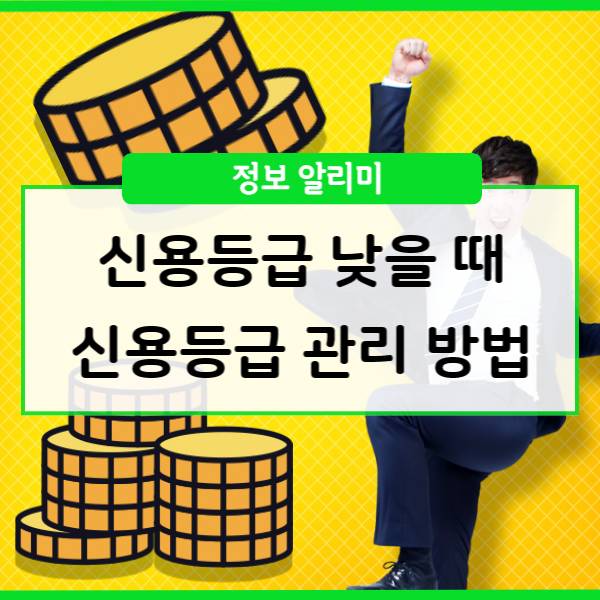  신용등급 낮을 때 신용등급 관리 방법