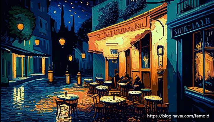  챗GPT 그림소설 : 빈센트 반 고흐(Vincent van Gogh)  "테라스 카페"(Terrace Café)