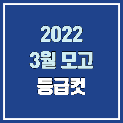 2022 3월 모의고사 등급컷 (고1, 고2, 고3, 재수 / 한국사, 영어, 통합사회, 통합과학 등급컷)