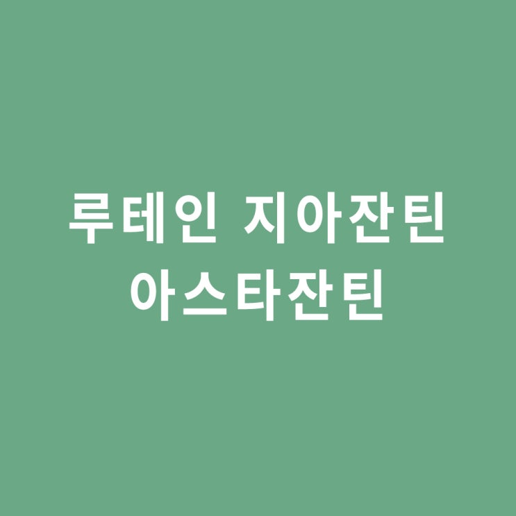  루테인 지아잔틴 아스타잔틴 (lutein zeaxanthin astaxanthin) 효능, 차이점 비교