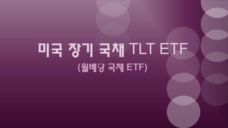 월배당, 미국 장기국채 TLT ETF