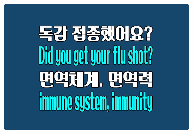 영어로 독감 예방 주사 맞았어요?  Did you get your flu shot?