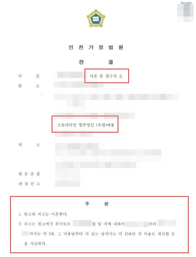 인천주말이혼소송변호사 확실한 정리와 위자료까지 제대로