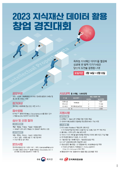 특허청, 「지식재산 데이터 활용 창업 경진대회」 개최 특허청, 「지식재산 데이터 활용 창업 경진대회」 개최