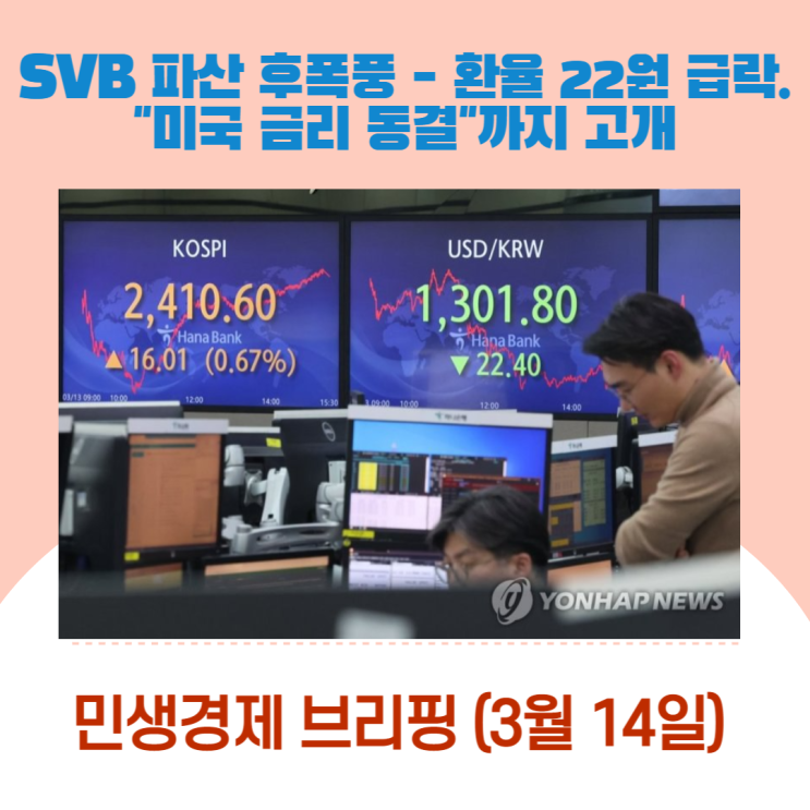 SVB 파산 후폭풍 - 환율 22원 급락..."미국 금리 동결"까지 고개