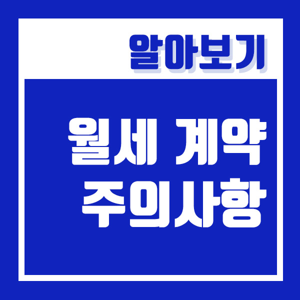  월세 계약시 주의사항 총정리 ! 계약 전 한번 살펴보세요!