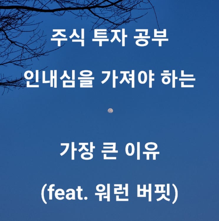 주식 투자 공부, 인내심을 가져야 하는 가장 큰 이유(feat. 워런 버핏)