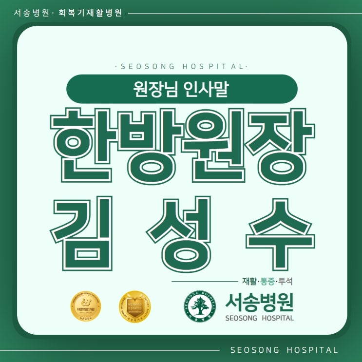  서송병원 의료진 안내. 한방원장 김성수