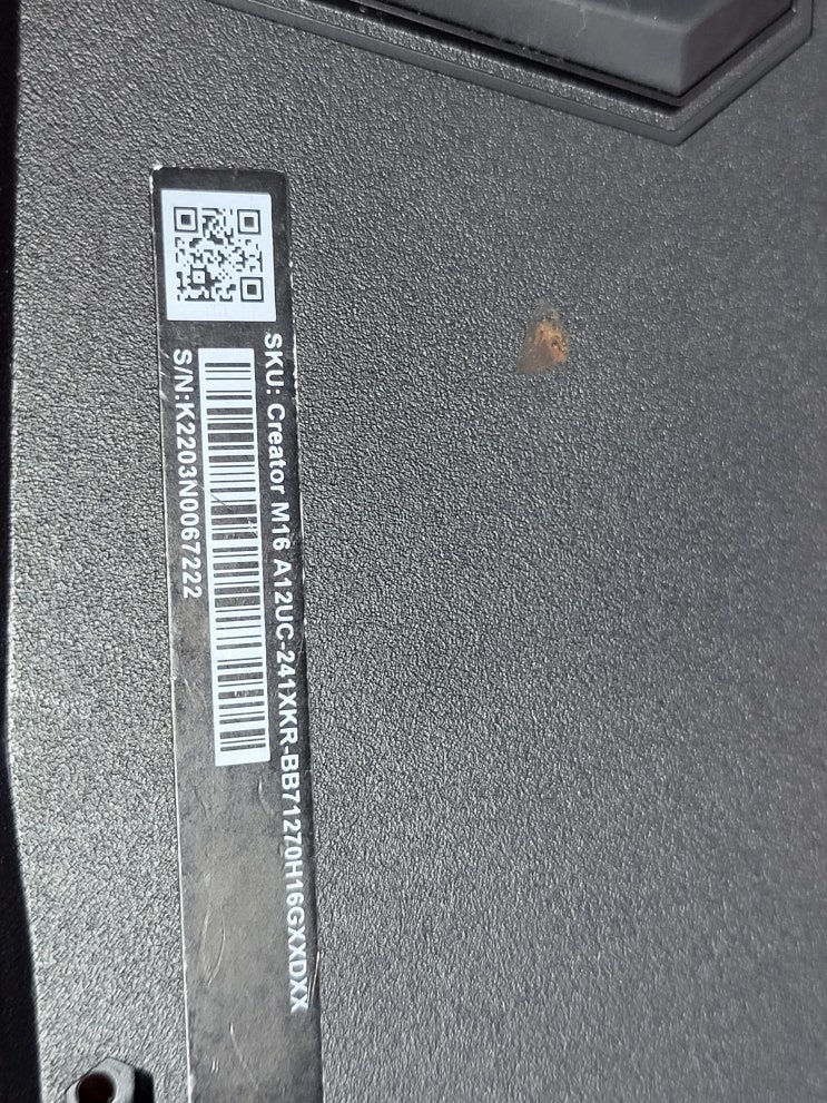  MSI Creator M16 A12uc 16인치 액정교체 16:10 2560 1600 60hz