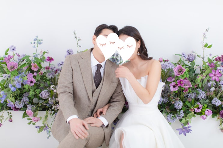  스튜디오  #10 메리드스튜디오 - 흰배경 꽃장식 커플씬