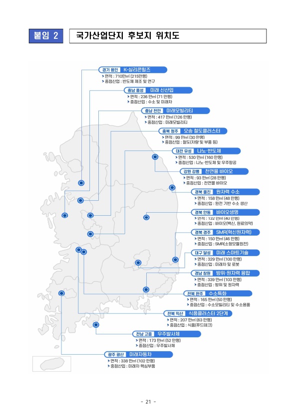 국가첨단산업단지 15개 조성 발표 (국가산단 발표)