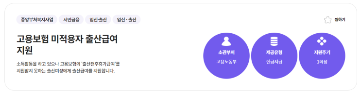  고용보험 미적용자 출산급여 지원