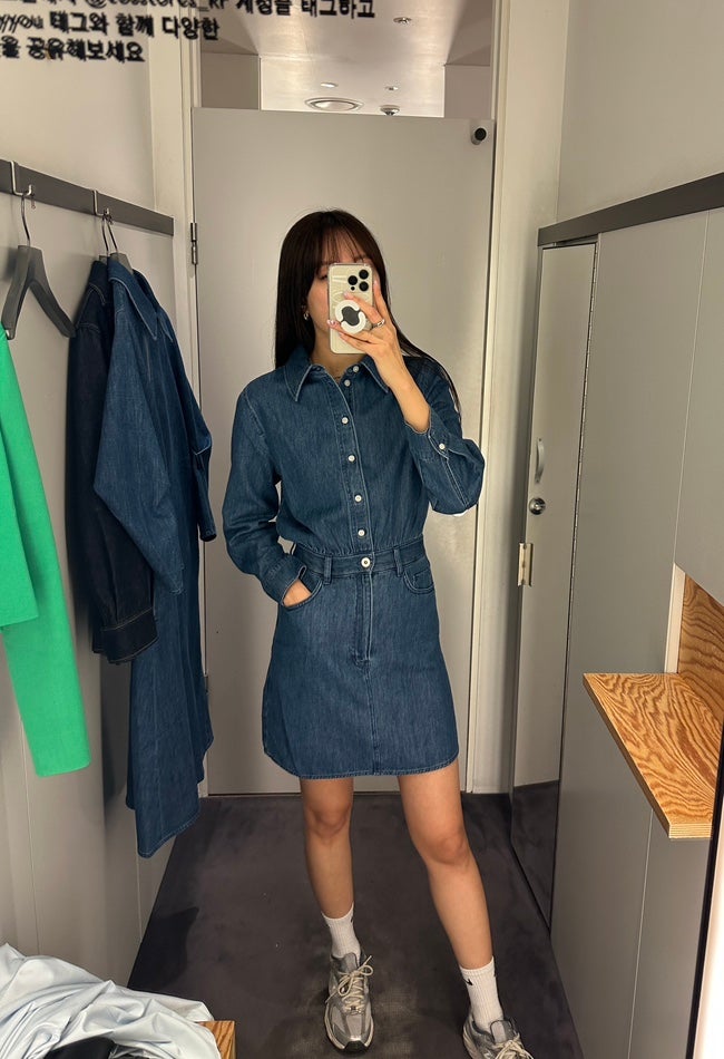  코스에서 데님 원피스, 자켓, 가디건 입어 봤어요.