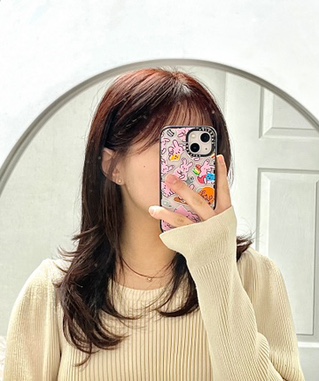  핑크브라운 염색 레이어드컷 합정 홍대 상수 미용실 카이정헤어 마포합정역점 디자이너 이로운 염색추천 브라운염색