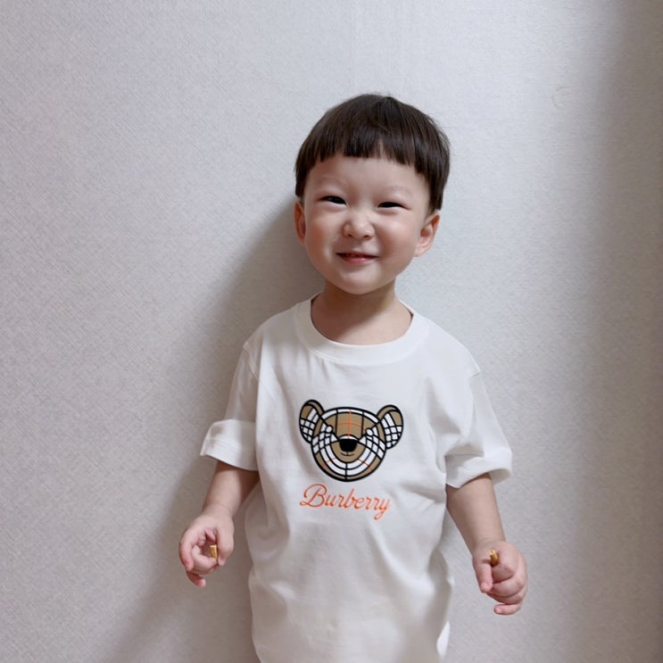  버버리아기옷 반팔티 두돌아기 24개월아기 선물 추천