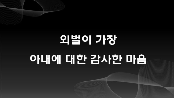  외벌이 가장, 아내에 대한 감사한 마음