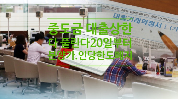  중도금 대출 상한 다 풀린다...20일부터 분양가.인당 한도 폐지
