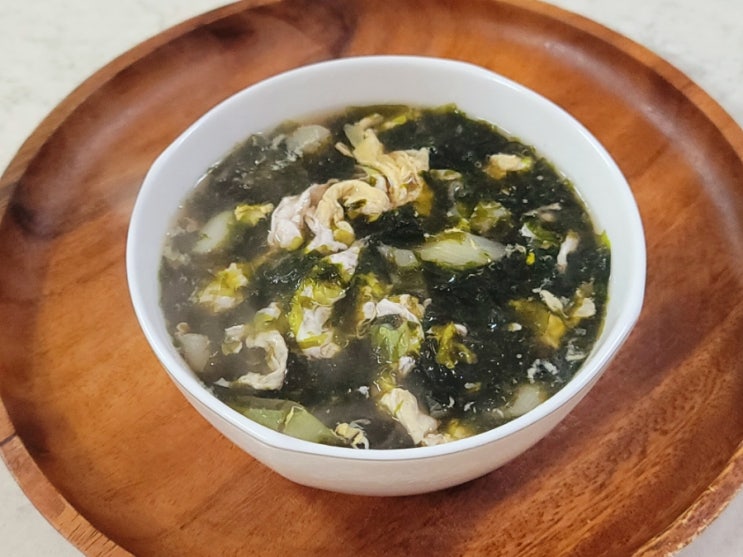  밤야식 곱창김 김국 만들기 끓이기 김요리 레시피