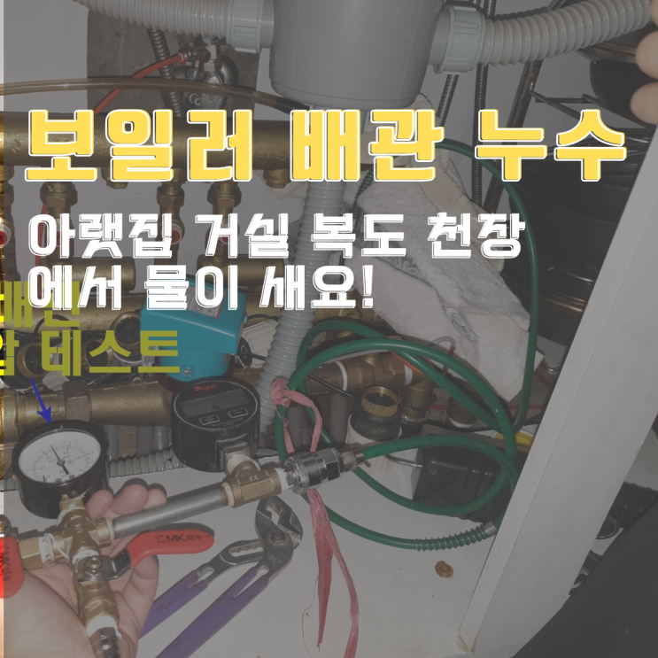  성남 아파트 온수배관 누수-아랫집 거실 천장에서 물이 똑똑