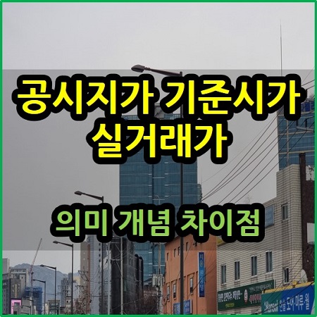  공시지가 기준시가 실거래가 의미 개념 차이점