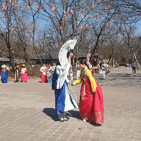  봄꽃과 전통가옥의 조화 3월~5월은 야외박물관 - 한국민속촌