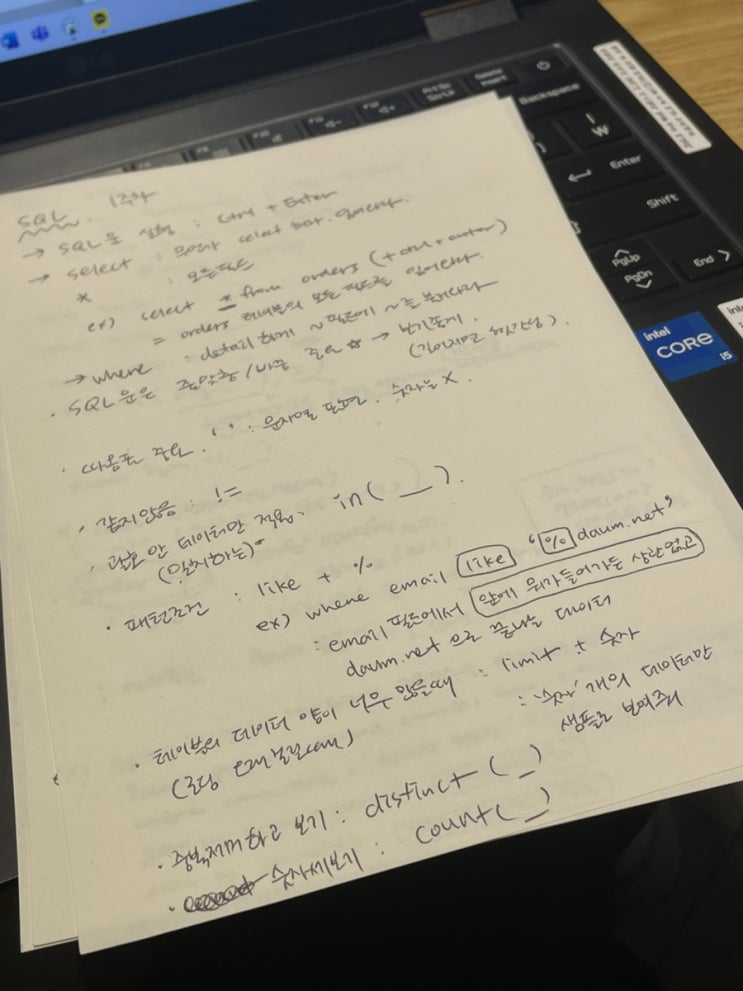  [스파르타 코딩클럽]엑셀보다 쉬운 SQL(내일배움카드 코딩) 1주차