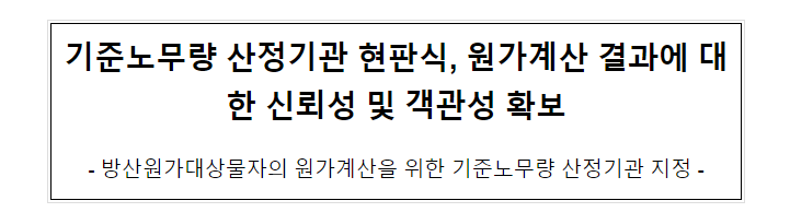 방산원가대상물자의 원가계산을 위한 기준노무량 산정기관 지정 기념 현판식