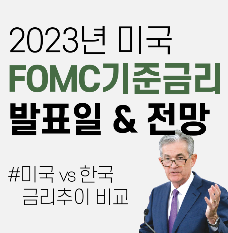 2023년 미국 기준금리 발표일, 전망 (FOMC 일정)