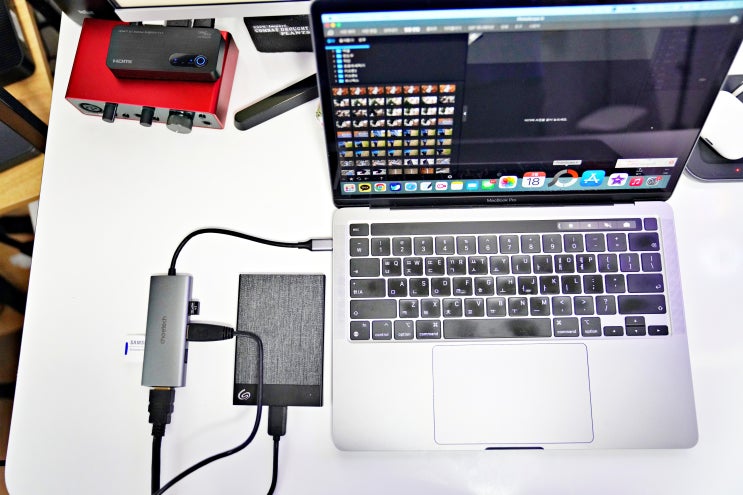 C타입 노트북 USB허브, 맥북 HDMI 외장모니터 연결