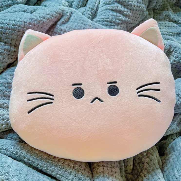  안아주라냥 고양이 몰캉몰캉 말랑 쫀득 귀여운 스트레스 해소 마약 모찌쿠션 연핑크 후기