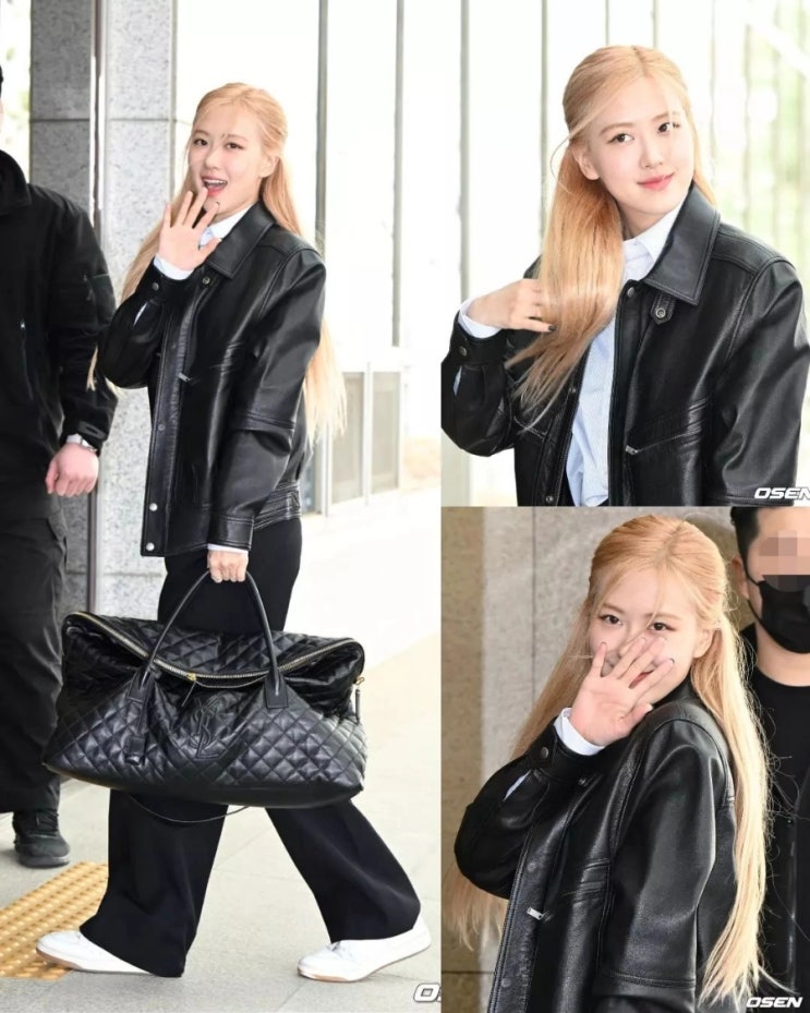  230318 블랙핑크 로제의 공항패션! (생로랑, YSL, 가방)