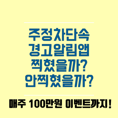  통합 주정차 단속 알림 앱 [내 차번호 로또 응모 매주 당첨금 100만원 이벤트]