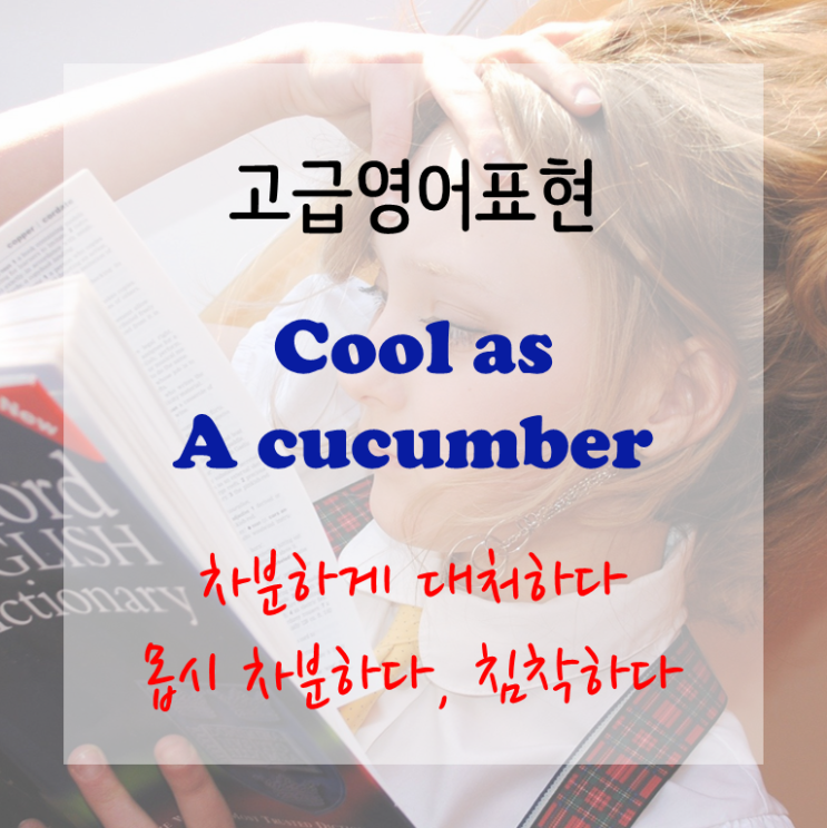  [고급영어표현] cool as a cucumber - (압박 속에서도) 차분하게 대처하다. 몹시 차분하다. 침착하다