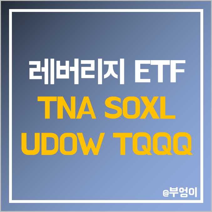 미국 레버리지 ETF : TNA, SOXL, UDOW, TQQQ 주가 및 배당수익률