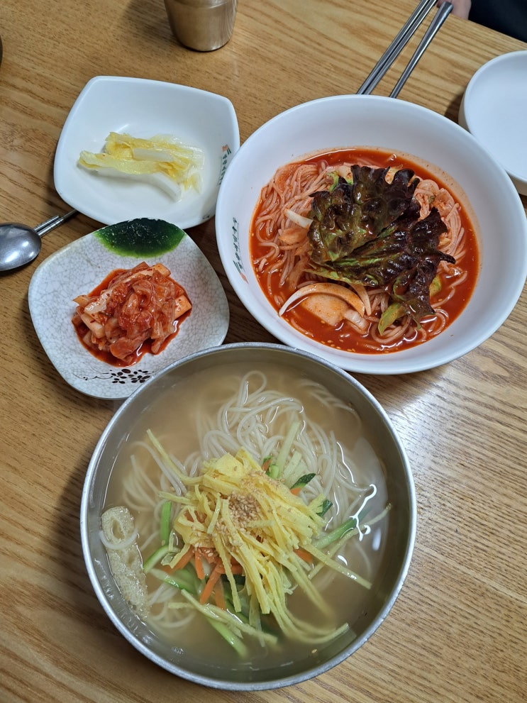  인천 계양산 맛집 계산역 망향비빔국수 육수 콤보