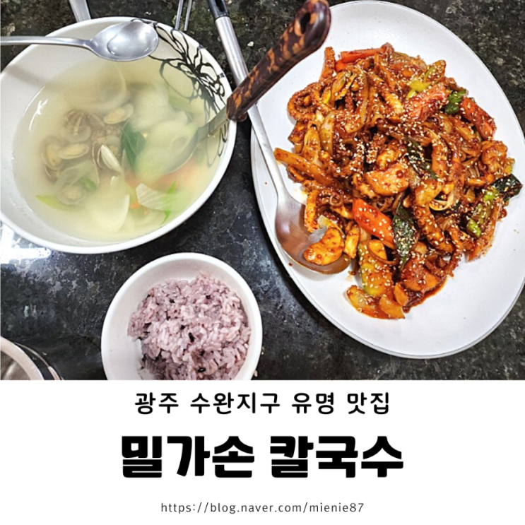 수완지구 유명 맛집 : 밀가손 칼국수/ 칼낙볶음 냉칼국수 완전 추천